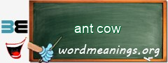 WordMeaning blackboard for ant cow